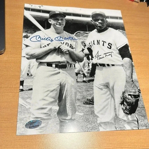 Mickey mantle Willie mays autographed 8x10 photo - Picture 1 of 2